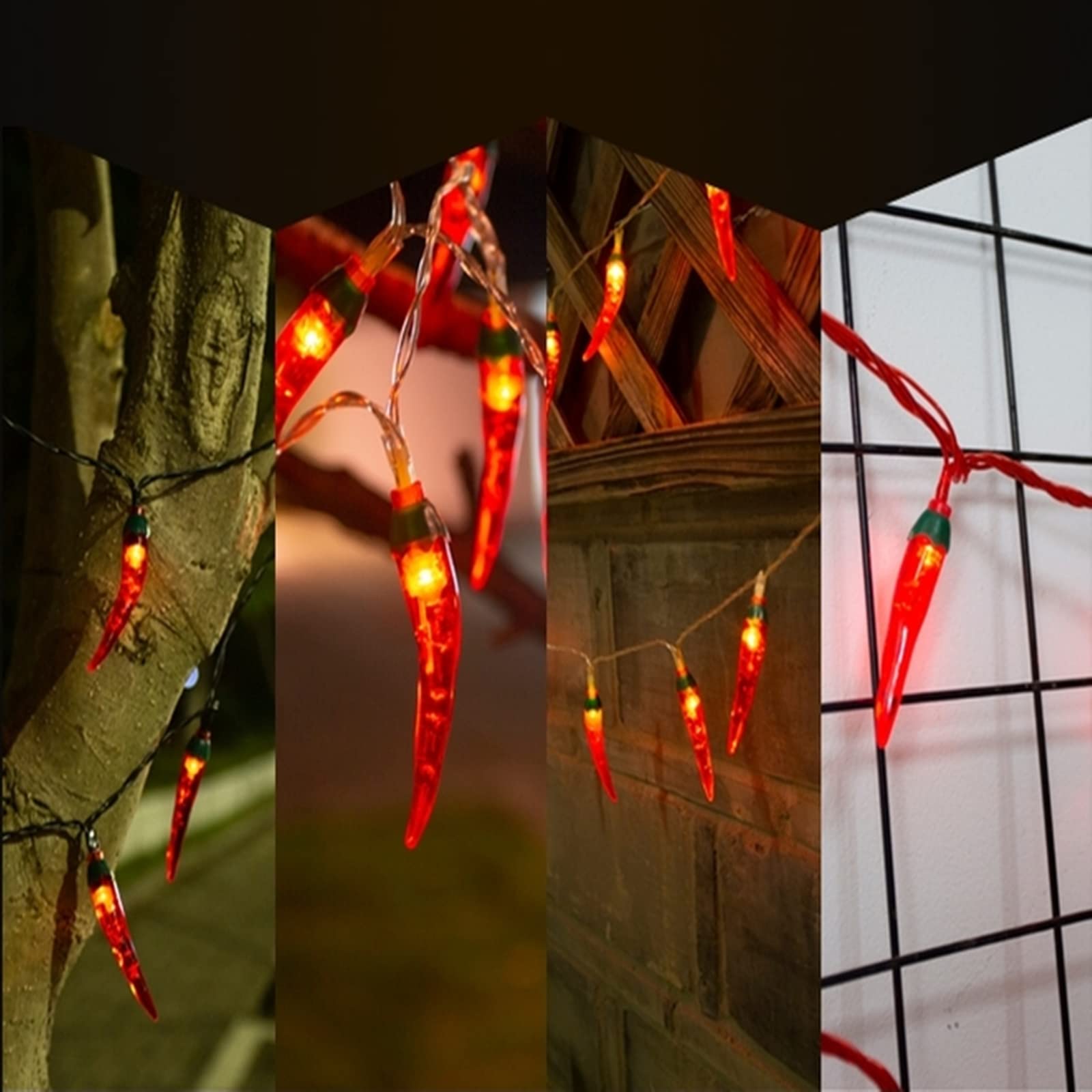 Amazon.co.jp: 赤唐辛子の糸ライト導かれたキッチンライトホーム装飾